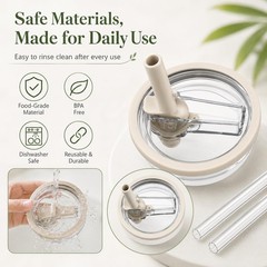2 Pack 40oz LeakProof Tumbler Flip Straw StanleyLid Replacement White