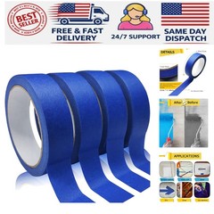 4 Rolls Navy Blue Painters Tape – No Residue, Easy Remove, Multi-Purpose 88yd