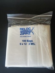 1.5×1.5 to 20×20 Clear Reloc Zippit Lock Seal Top Reclosable Zip-lock Bags 2Mil