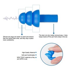 100 Pairs Blue Soft Silicone Earplugs Flexible Ear Plugs For Swimming Sleeping