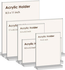 Newnewshow 4X6 Inch Clear Acrylic Sign Holder, Display Stand, Plastic Card Holde