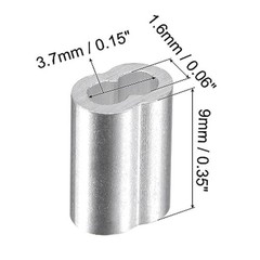 Zangboer 200 Pcs Aluminum Crimping Loop Sleeve 1/16 Inch Cable Crimp Ferrules
