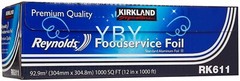 Kirkland Signature Reynolds Foodservice Aluminum Foil Roll RK611 12″ X 1000 ft