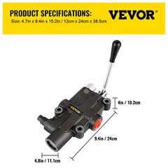 VEVOR Hydraulic Directional Control Valve Log Splitter NPTF Ports 1 Spool 21 GPM