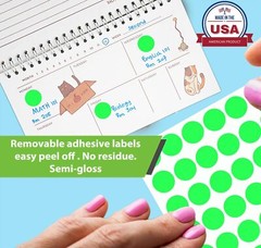 Round Circle Spot Color Coding Dot Stickers 15mm Labels 18 Colors by Royal Green