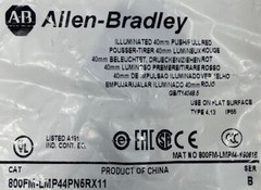 Allen Bradley 800FM-LMP44PN5RX11 22mm Push Pull Button Red LED