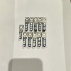 Lot of 11x Panduit LCA6-14 Ring Crimp Lug, 6 AWG Copper Crimp, Blue/Silver