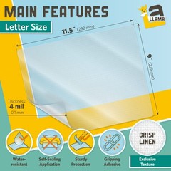 Textured Self Adhesive Laminating Sheets, Crisp Linen Finish, 9 x 11.5 Inches…