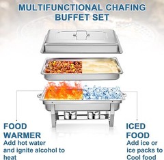 9.5 QT 6 PACK CATERING STAINLESS STEEL BUFFET CHAFER CHAFING DISH SETS FULL SIZE