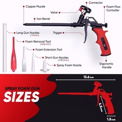 Luft Professional Expanding Spray Foam Gun (1 Gun + 9 Tips and Tools)