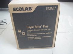 ECOLAB 6100917 Royal Brite Plus Enzymatic Detergent Color Safe Bleach 45lbs New