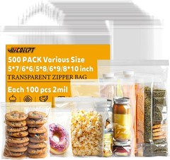 11×14 Large Plastic Reclosable Bags 100 Count 2 mil 1.5 Gallon Size Zip Storage