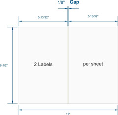 Shipping Labels with Self Adhesive, Square Corner, for Laser & Inkjet Printers,