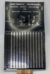 Usines Tornos R10 Speed Threading Chart Plate T347 Moutier Suisse Screw Machine