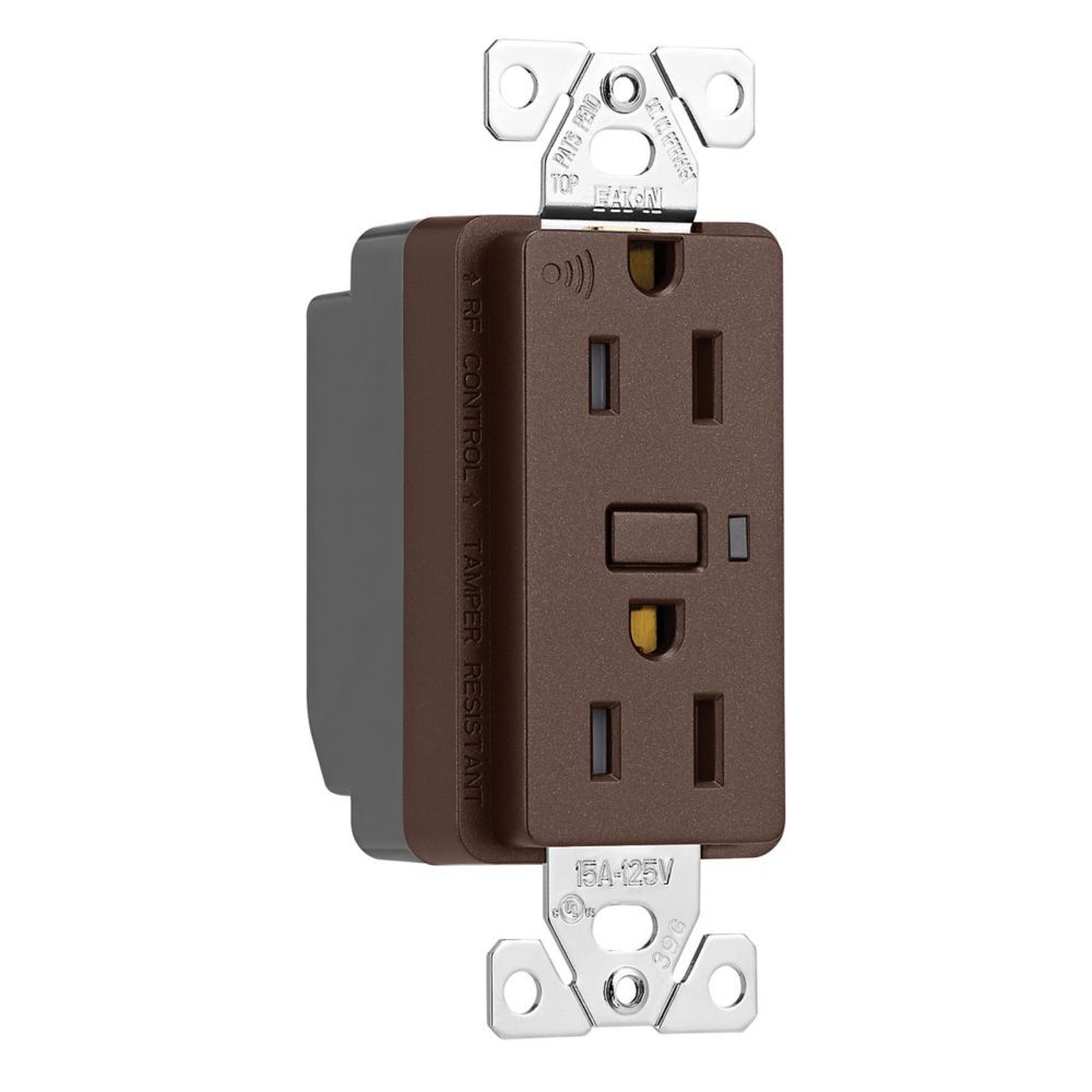 Eaton Z-Wave Plus split control wireless duplex receptacle, Tamper Resistant,