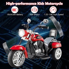 Costzon Kids Motorcycle, 6V Battery Powered Ride on Chopper Motorcycle w/Horn, H