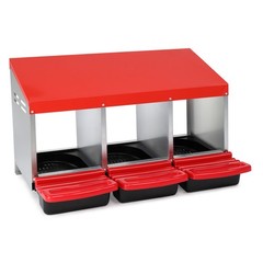 LEADZM Chicken Nesting Boxes 3 Hole Metal Chicken Egg Laying Box