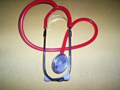 Premier Pro Single-Head Stethoscope Red Latex Chrome Aluminum. Student Quality