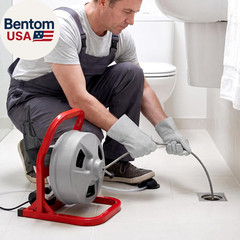 Drain Cleaner Machine 50 FT X 5/16 Inch, Sewer Snake Auger with 228RPM Electric