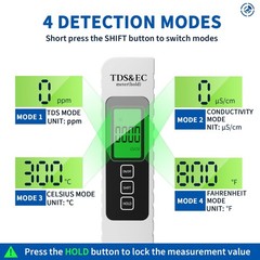 4 in 1 Digital Water Quality Tester – TDS/EC/Temperature（°C/°F）TDS white