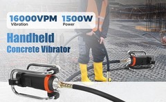 1300W Power Concrete Vibrator 16000 VPM Durable 2HP 14.75 FT Copper Engine