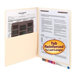 Smead 34100 0.75 in. Expansion End Tab Fastener Folders – Manila (50/Box) New
