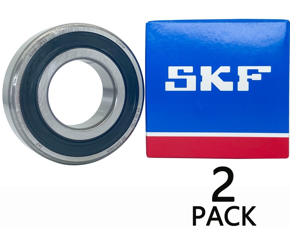 2PACK SKF 6206-2RS1 6206-2RS 30X62X16MM Double Rubber Seal Bearings 6206-2RS