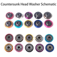 M2 M2.5 M3 M4 M5 M6 M8 Countersunk Washers Anodised Aluminium Alloy Multicolour