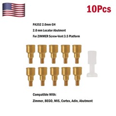 Dental Zest Locator Attachment Abutment for Zimmer ZimVie 3.5mm Implant platform
