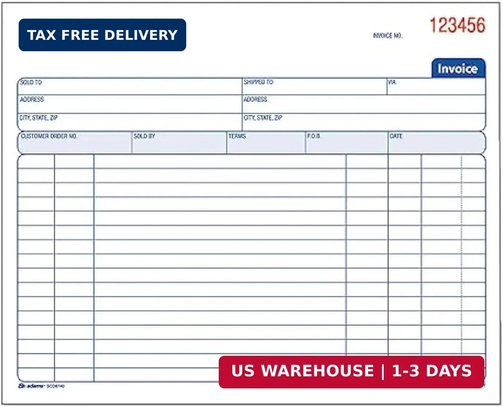 Adams Spiral Invoice Book, 8 1/2 x 7 1/4 Inches, 2-Part, Carbonless, White/Canar