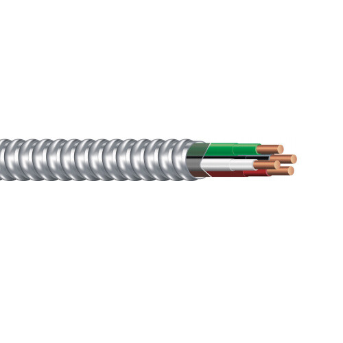 200′ 14/3 Solid Copper Metal Clad Cable Type MC Aluminum Armored 600V