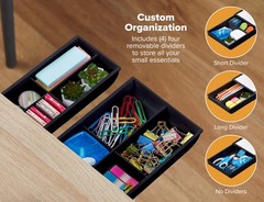 Konnect Under Desk Drawer Organization Self-Adhesive Organizer Under Desk