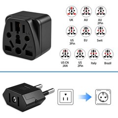 2 Pack EU to US Plug Adapter, UK to US Plug Adapter, UK,AU,CN,JP,Asia,Italy,B…