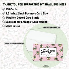 Thank You Cards Small Business (3.5 x 2 Inches – 100 pcs, 300GSM) by Modern 5th