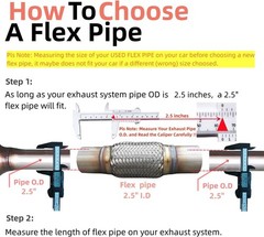 SUISFLXGRO Stainless Steel Exhaust Flex Pipe – 2.5X6X10 Clamps
