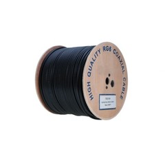 RG6 500FT Cable Bulk Coaxial Wire Quad Shield 18AWG Black Coax Satellite TV