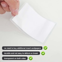 50 Pieces 3×4 inch Adhesive Plastic Pockets Sleeves with 50 Pieces White Inse…
