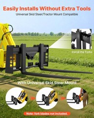 VEVOR 45″ Skid Steer Pallet Frame with Hitch Receiver & Spear Sleeves 4000 lbs