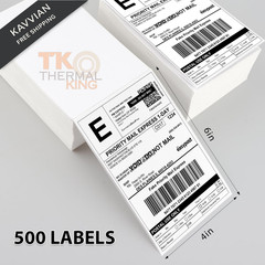 TK Thermal King, 4″ x 6″ 1 Stack Fanfold Direct 500 Labels, White