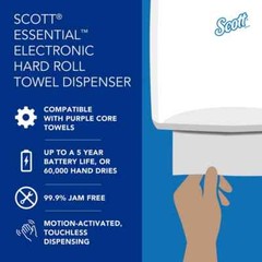 Scott 48860 Hands-Free Gray Paper Towel Dispenser: 15.8″ H x 12.7″ W x 9.6″ D