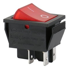 DPST Rocker Switch,ON/Off 4-Pin 16A 250V AC,Red LED Illuminated Snap-in Power…