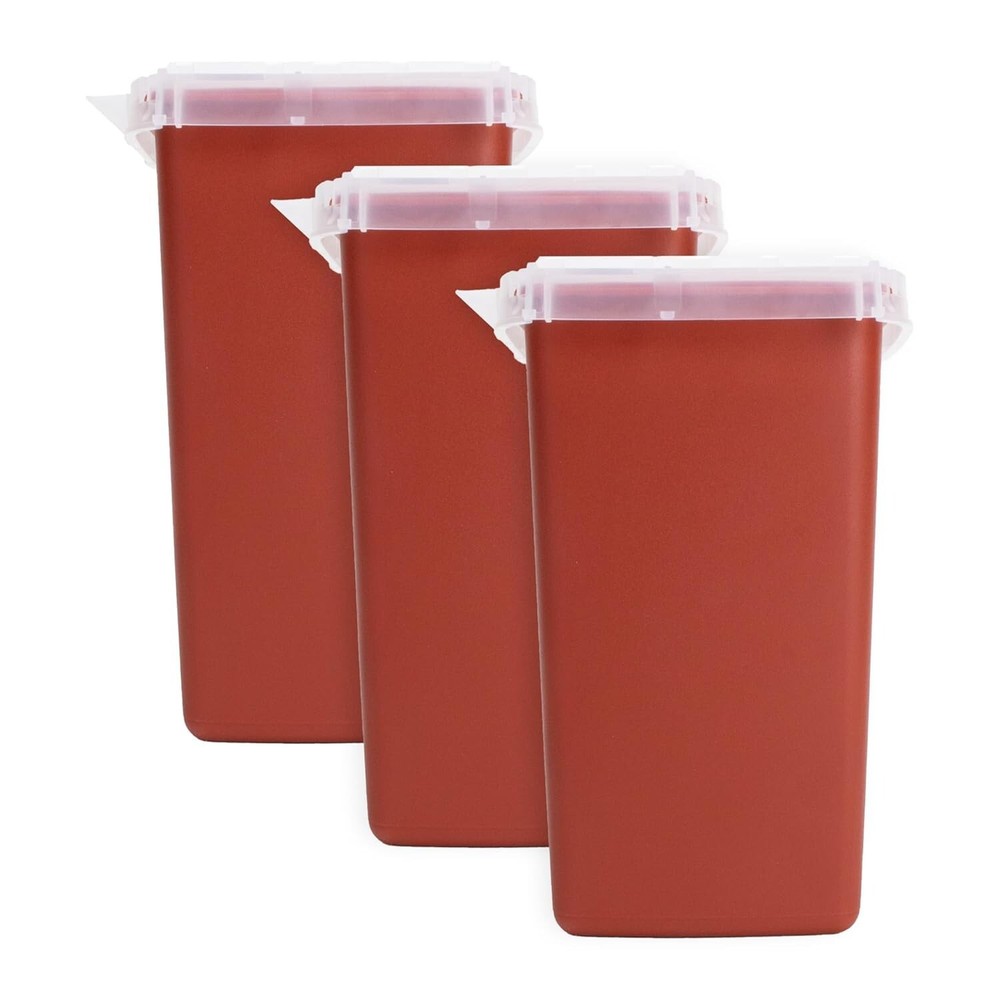1 Quart Sharps Container, Portable Container, 3 Pack