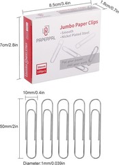 PAPERPAL Paperclips for Office School & Personal Use, Jumbo Smooth Paper Clip (2
