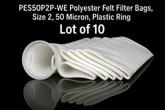 LOT of 10 PES50P2P-WE Polyester Felt Bag Filter with Plastic Flange – 50 Microns