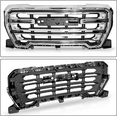 Front Upper Grille for 2019 2020 2021 2022 GMC Sierra 1500 Chrome Grill Bumper