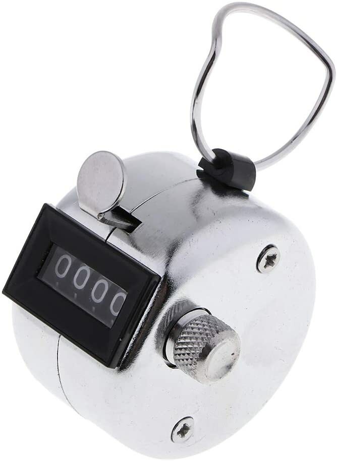 4 Digit Number Dual Clicker Golf Hand Tally Counter all metal Handy Convenient