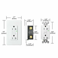 20AMP GFCI Outlet Receptacle Tamper Resistant – ETL GFI TR WR GFCI White Plate