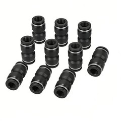 Push To Connect Air Fittings Tube 1/4″ Od Straight Air Line Union Push 10Pcs