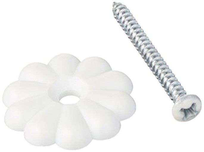 UNITED STATES HDW D-138B 24 Piece White Plastic Rosette Button