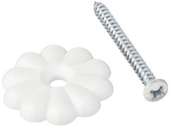 UNITED STATES HDW D-138B 24 Piece White Plastic Rosette Button